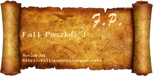 Fall Paszkál névjegykártya